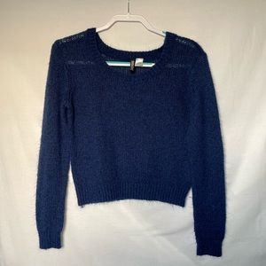 H&M Divided Navy Blue Fuzzy Sweater